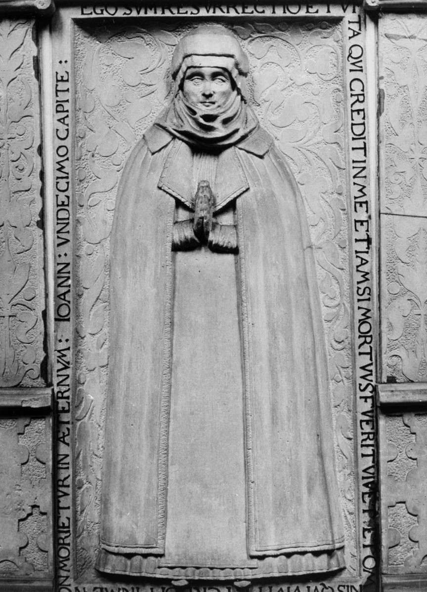 opactwo Cystersów - kościół pw. Wniebowzięcia Najświętszej Maryii Panny i św. Jana Chrzciciela - wnętrze - nawa baczna północna - płyta nagrobna, skan 1