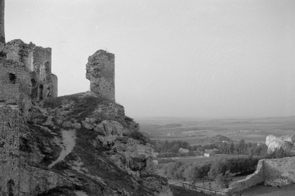 zamek Sulimczyków - elewacja południowa - fragment riun murów, skan 1