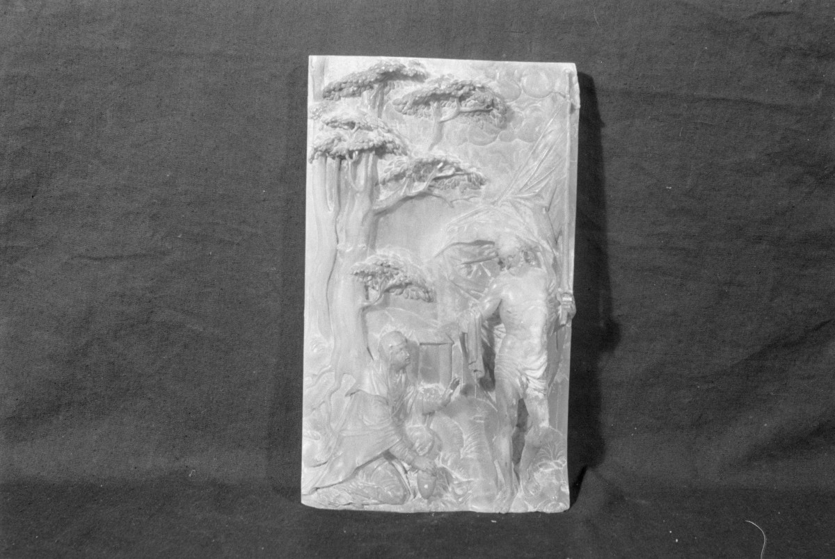 autor nieznany - Crhystus i Samarytanka, płaskorzeźba - alabaster, Muzeum Pomorskie w Gdańsku (ob. Muzeum Narodowe w Gdańsku), skan 1