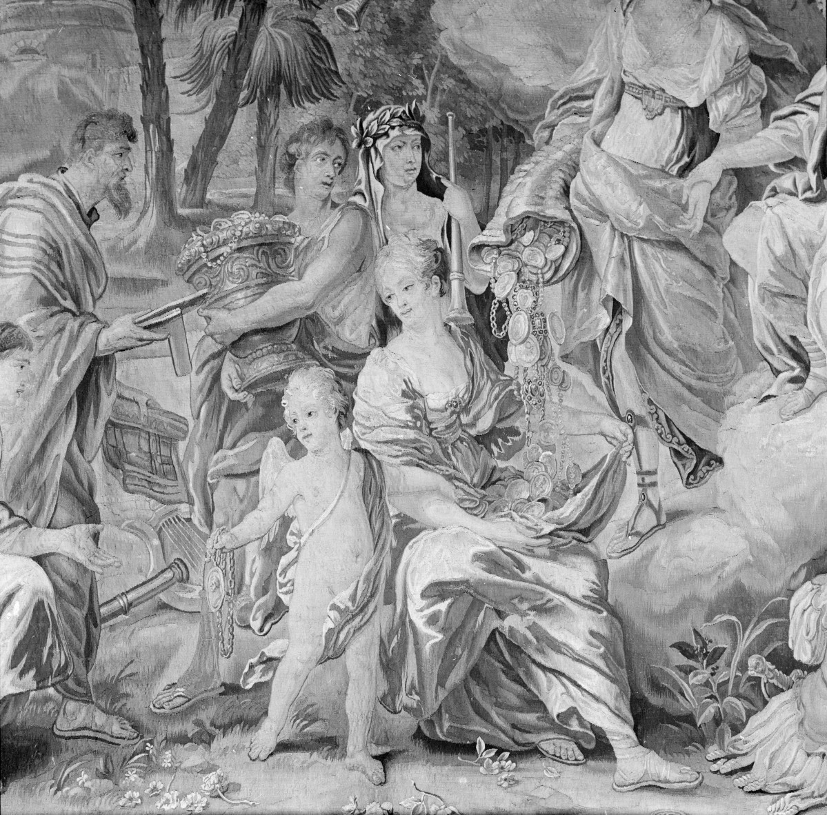 Muzeum Narodowe - Gobelin "Triumf Ateny". Warsztat Urbana Leyniersa. Detale. , skan 1