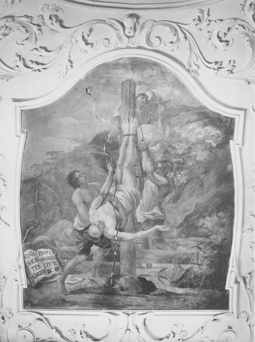 Zakład Narodowy im. Ossolińskich /Biblioteka im. Ossolińskich, Ossolineum/ - wnętrze - Sala Pod Kopułą - malowidło ścienne Męczeństwo św. Piotra, skan 1