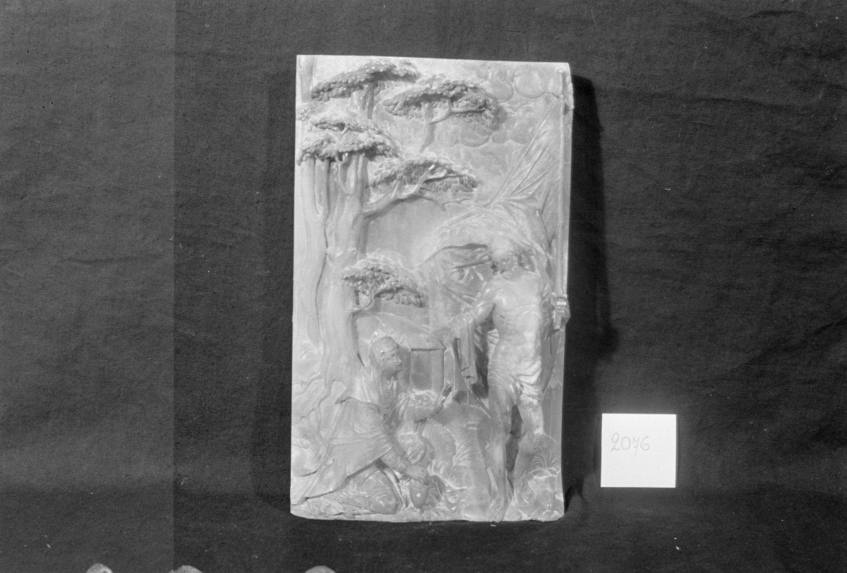 autor nieznany - Crhystus i Samarytanka, płaskorzeźba - alabaster, Muzeum Pomorskie w Gdańsku (ob. Muzeum Narodowe w Gdańsku), skan 1
