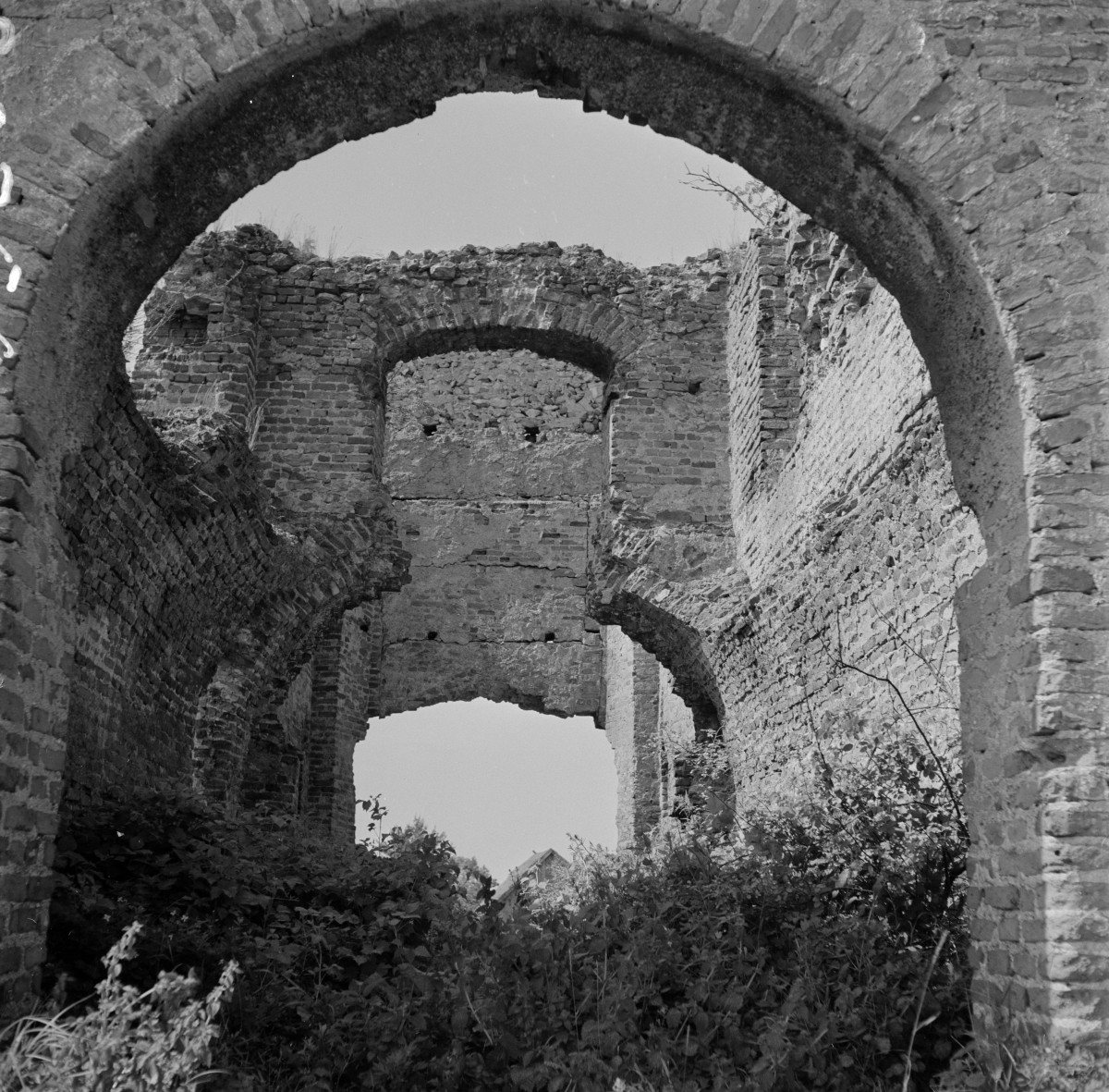 zamek bastionowy - ruiny, wnętrze, skan 1