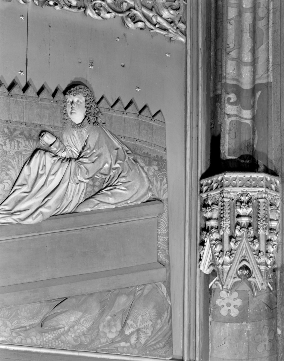 Kościół Mariacki pw. Wniebowzięcia Najświętszej Marii Panny - ołtarz Wita Stwosza: zamknięty, skrzydło prawe - Trzy Marie u grobu (fragment), skan 1