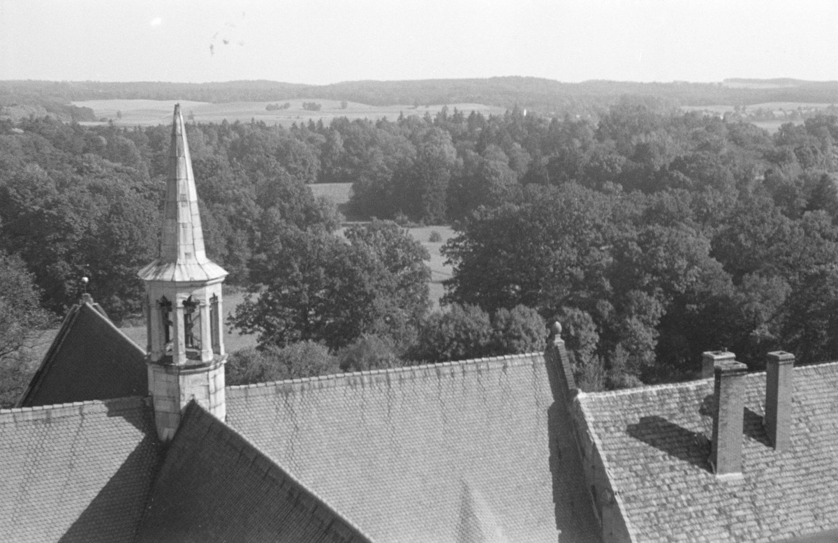 opactwo Cystersów - panorama parku krajobrazowego - widok z wiezy kościelnej, skan 1