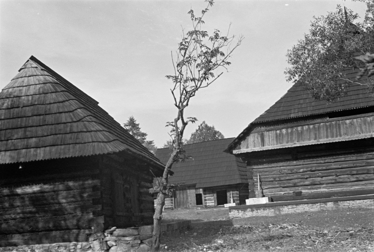 dwór Moniaków - budynki gospodarcze, skan 1