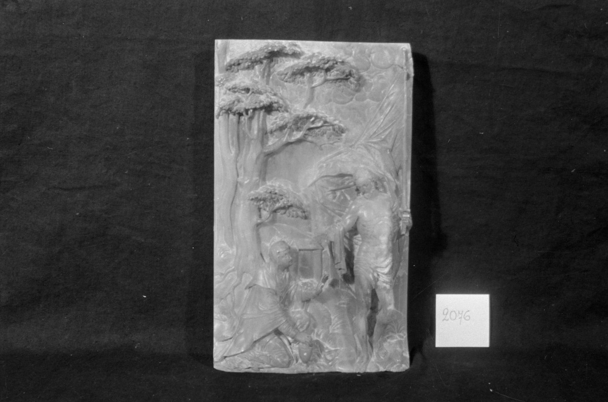autor nieznany - Crhystus i Samarytanka, płaskorzeźba - alabaster, Muzeum Pomorskie w Gdańsku (ob. Muzeum Narodowe w Gdańsku), skan 1