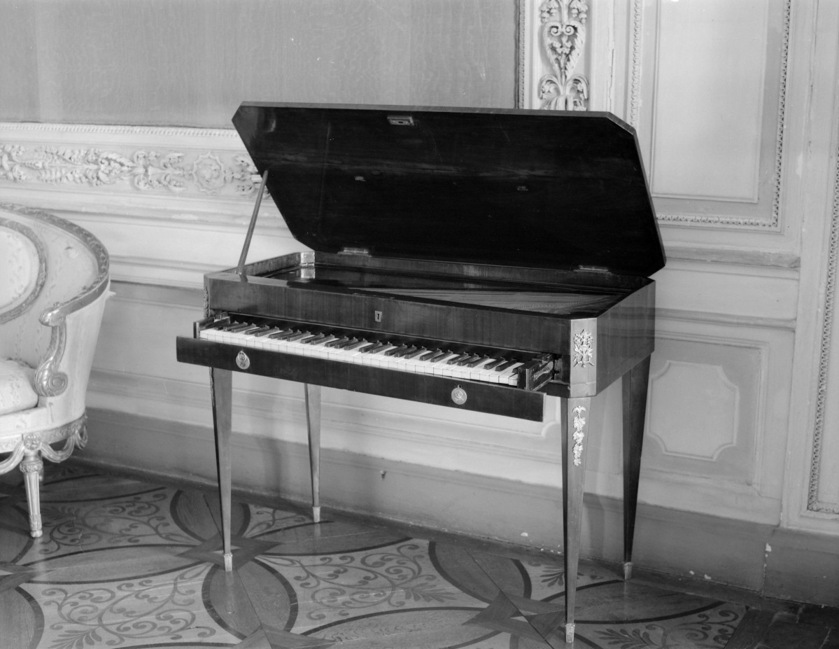 zamek magnacki Lubomirskich i Potockich - wnętrze - piętro I - Salon Bouchera - klawesyn, skan 1