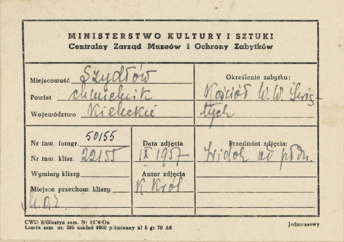 Kościół filialny - widok ogólny od strony płd. - metryczka, skan 1