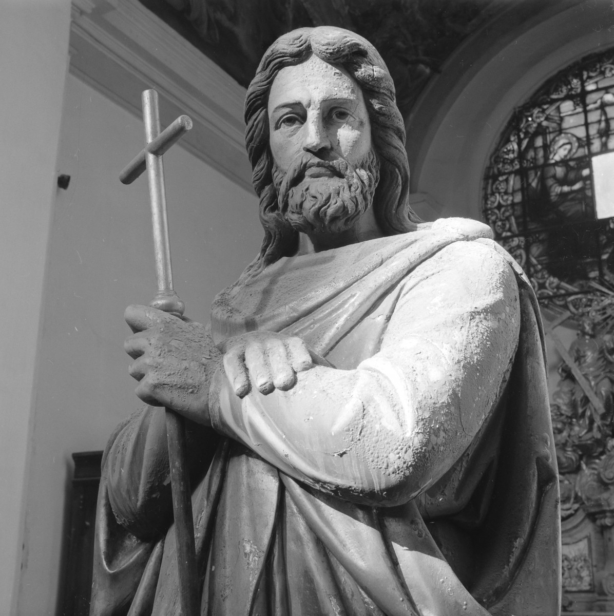 kościół parafialny pw. św. Jakuba - wnętrze: figura Chrystusa - fragment, skan 1