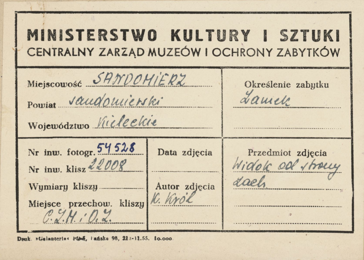 Zamek - widok ogólny od strony zach. - metryczka, skan 1