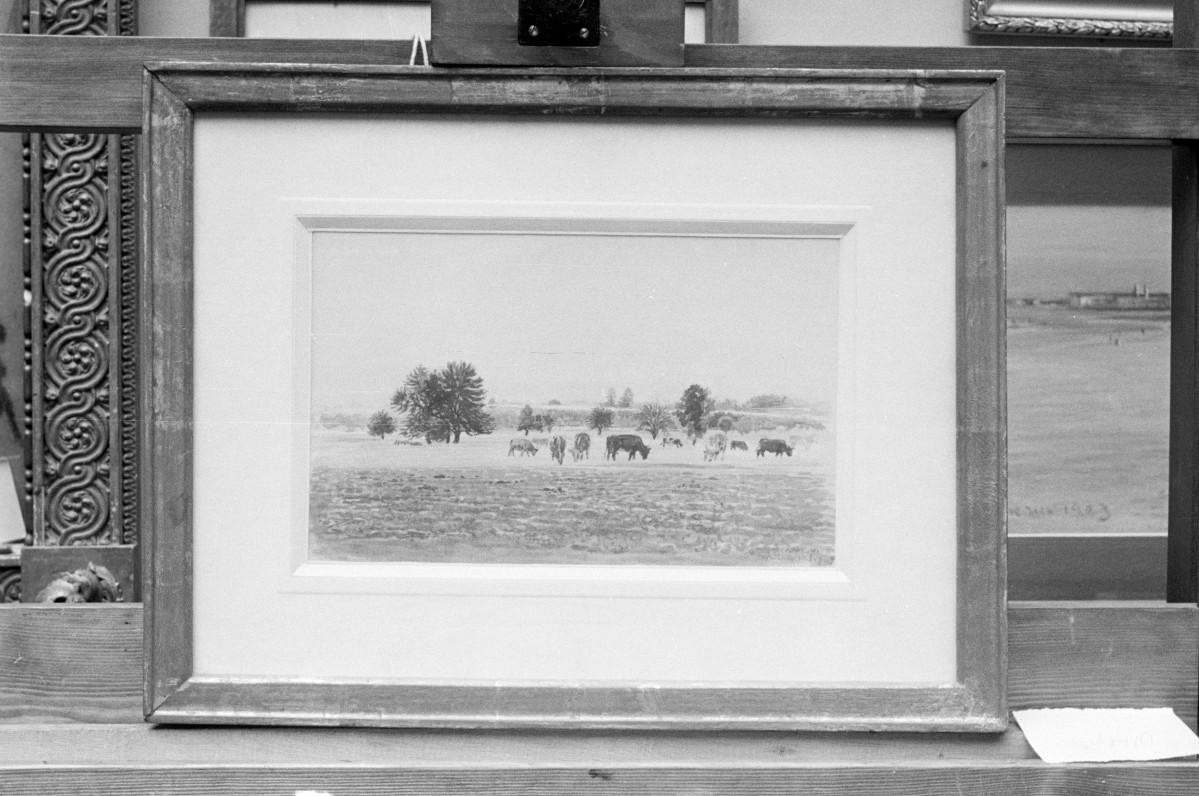 Stanisław Masłowski - Pejzaż z krowami, Muzuem Warmii i Mazur w Olsztynie, skan 1