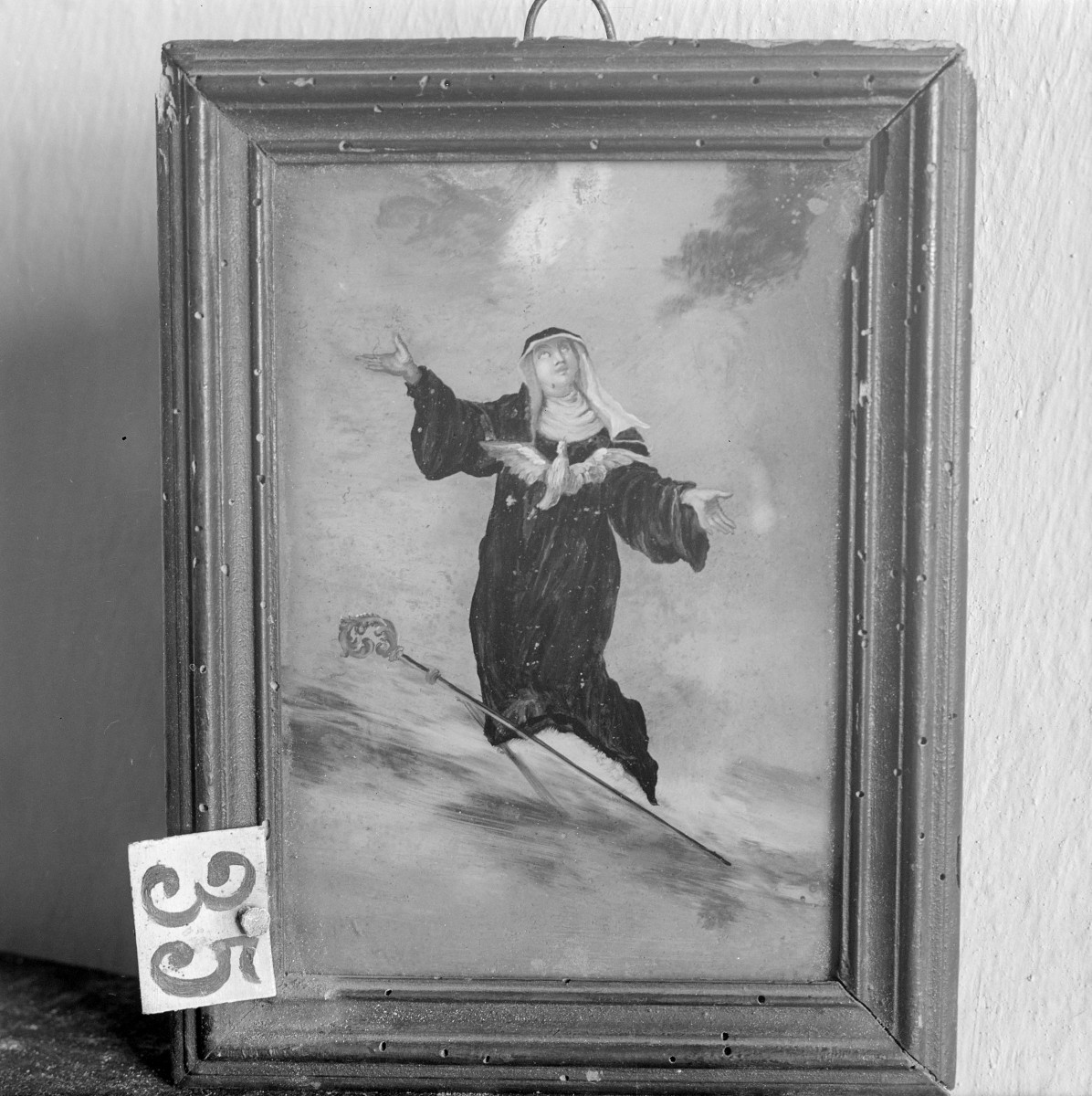 klasztor ss. Mniszek Benedyktynek - zbiory - obraz św. Scholastyki /na szkle/ z XVIII w., skan 1