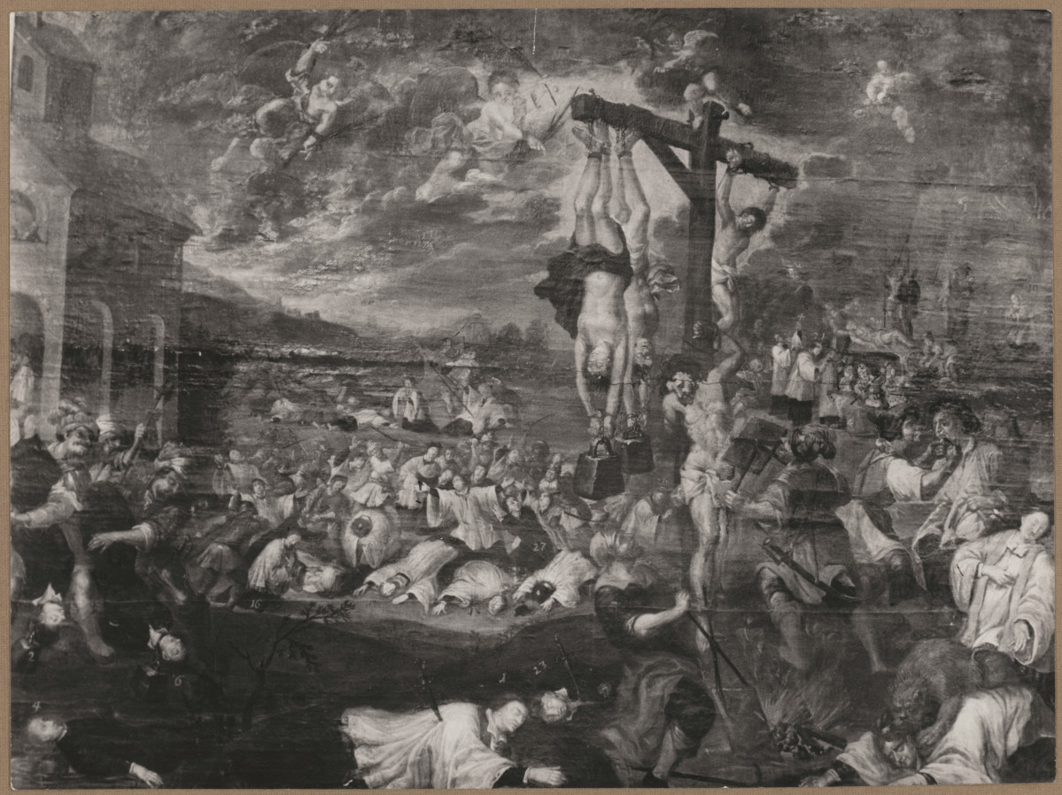 Katedra - wnętrze, obraz "Męczennicy" - fragment, skan 1