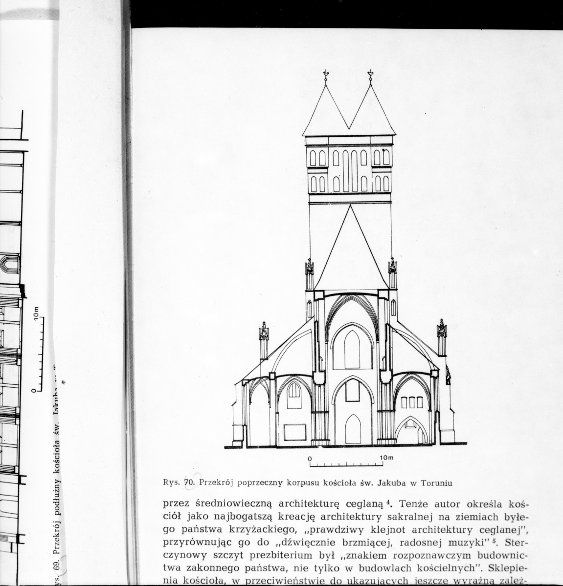 żródło: T. Mroczko, Architektura gotycka na ziemi chełmińskiej, PWN 1980 - kościół pw. Św. Jakuba - przekrój poprzeczny, skan 1