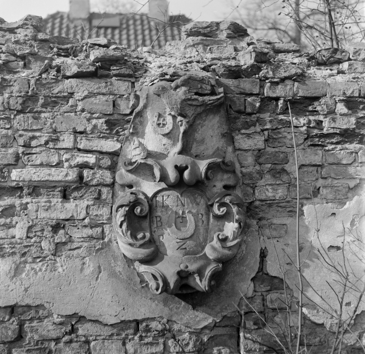 klasztor Kamedułów na Bielanach - herb na budynku klasztornym, skan 1