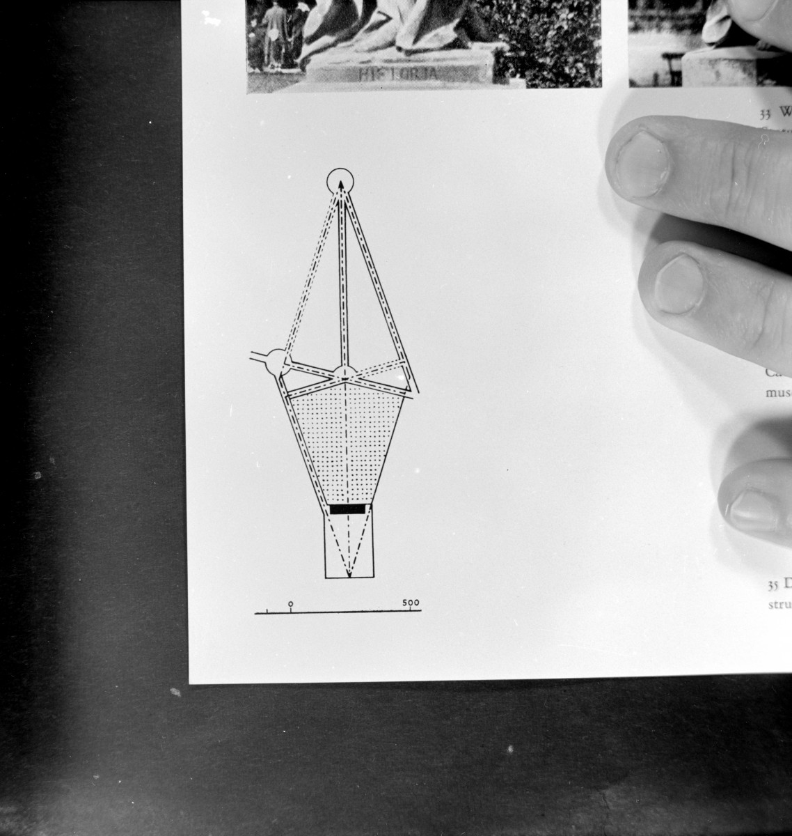 Ogród Saski. Schemat pierwszy zamierzeń.
źródło "Architektura" 8/9 1948 rok., skan 1