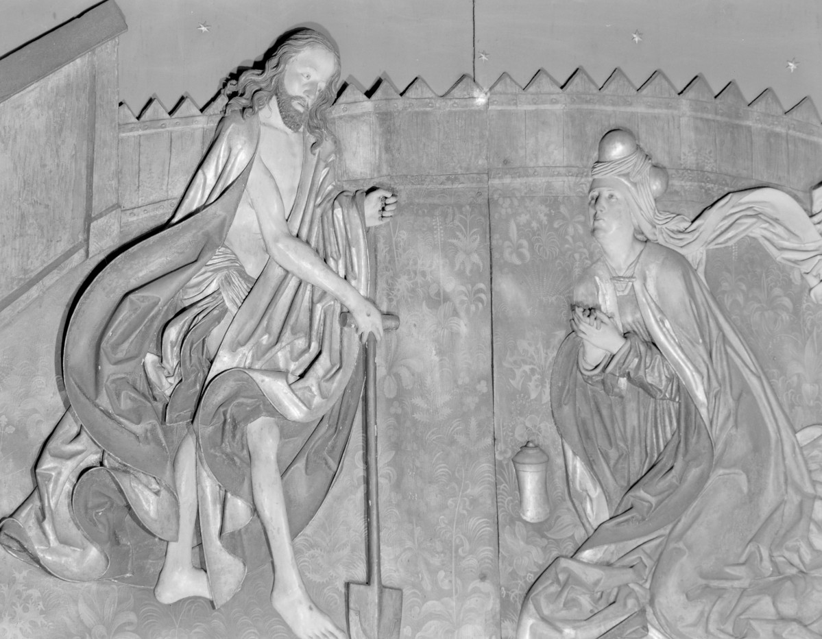 Kościół Mariacki pw. Wniebowzięcia Najświętszej Marii Panny - ołtarz Wita Stwosza: zamknięty, skrzydło prawe - Chrystus ogrodnik, skan 1