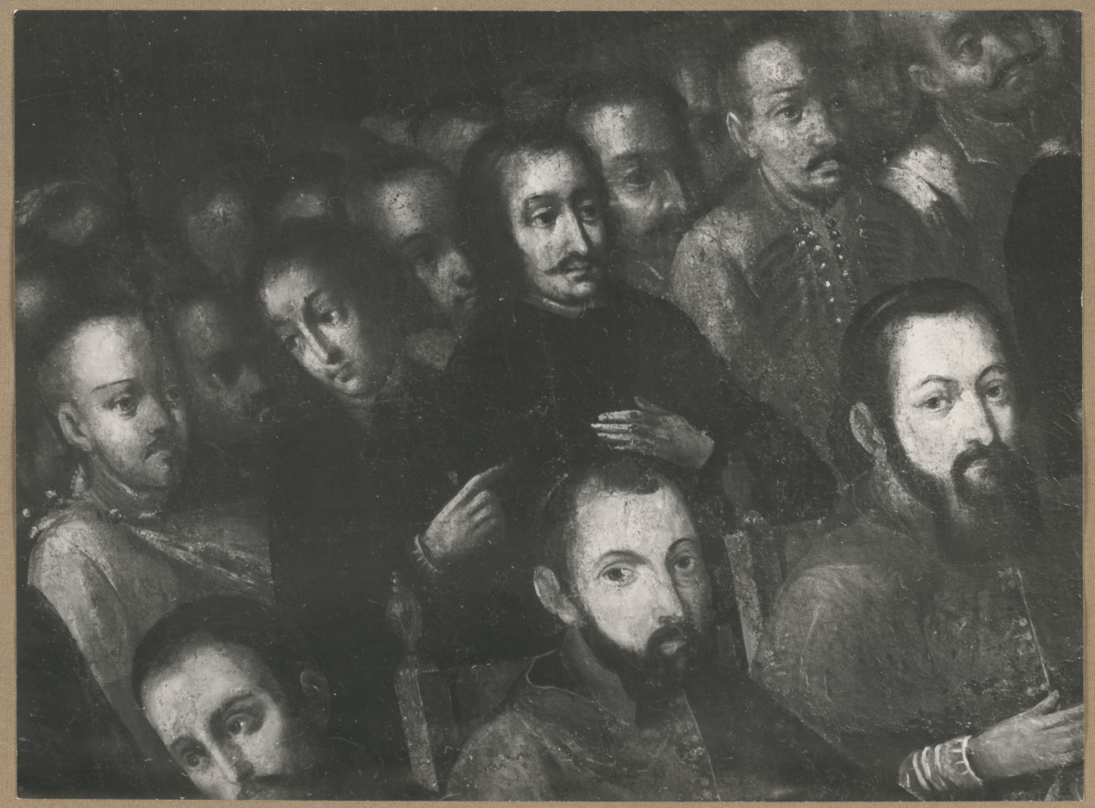 Pałac biskupów - wnętrze, pokój biskupi, plafon ze sceną Sądu nad arianami - fragment  , skan 1