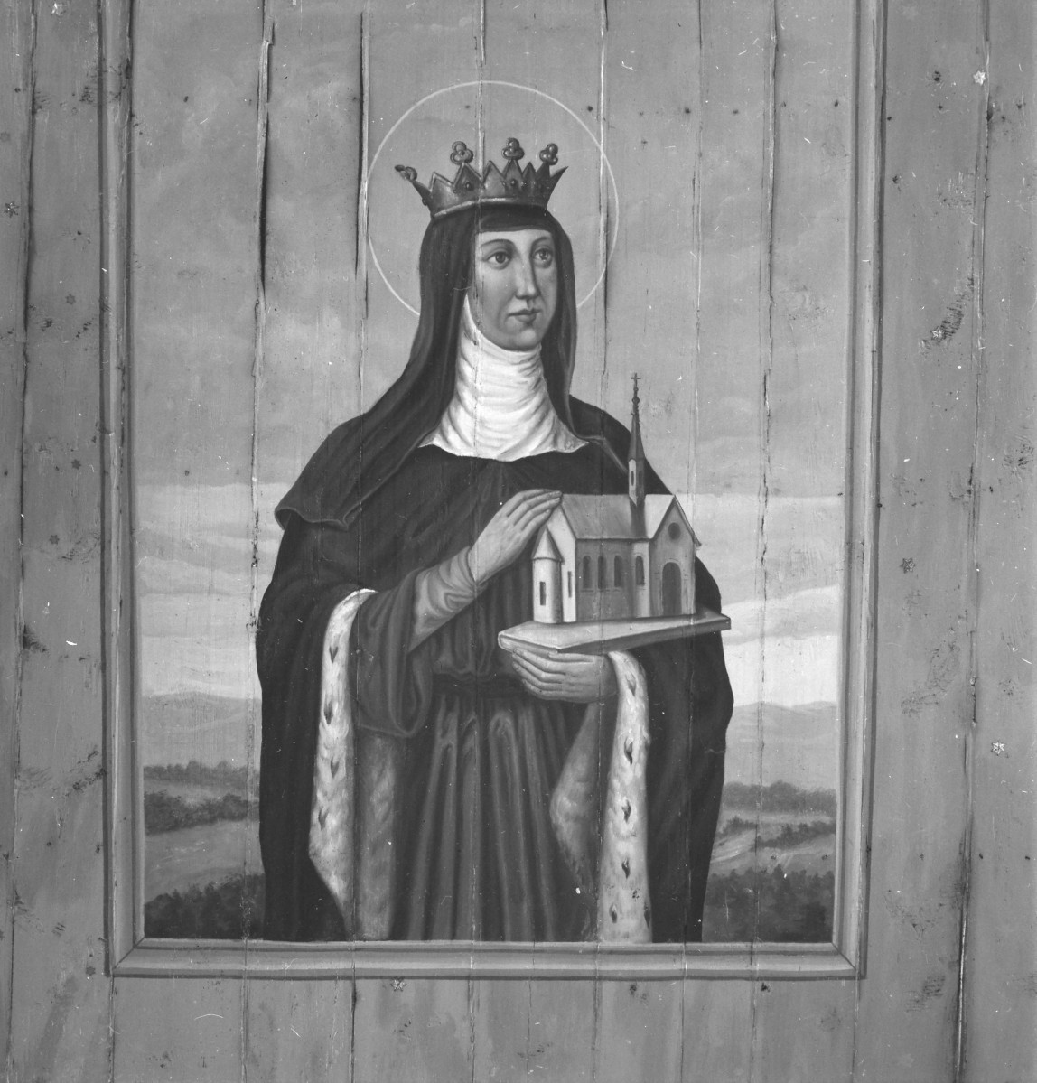 Kościół Świętej Trójcy - wnętrze: polichromia stropu. Wizerunek, skan 1