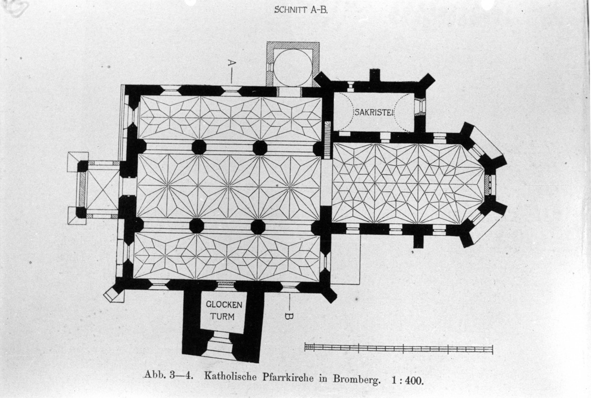 kościół parafialny pw. św.św. Marcina i Mikołaja - rzut poziomy, skan 1