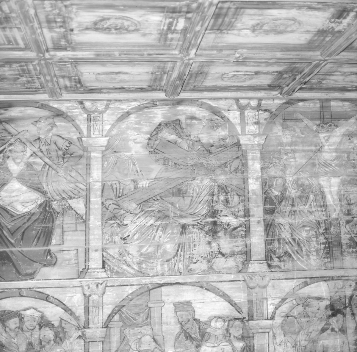 kościół parafialny pw. Matki Boskiej Różańcowej i św. Jana Kantego, 1527 r. - polichromia 1. połowa XVII w., cykl pasyjny - fragment, skan 1