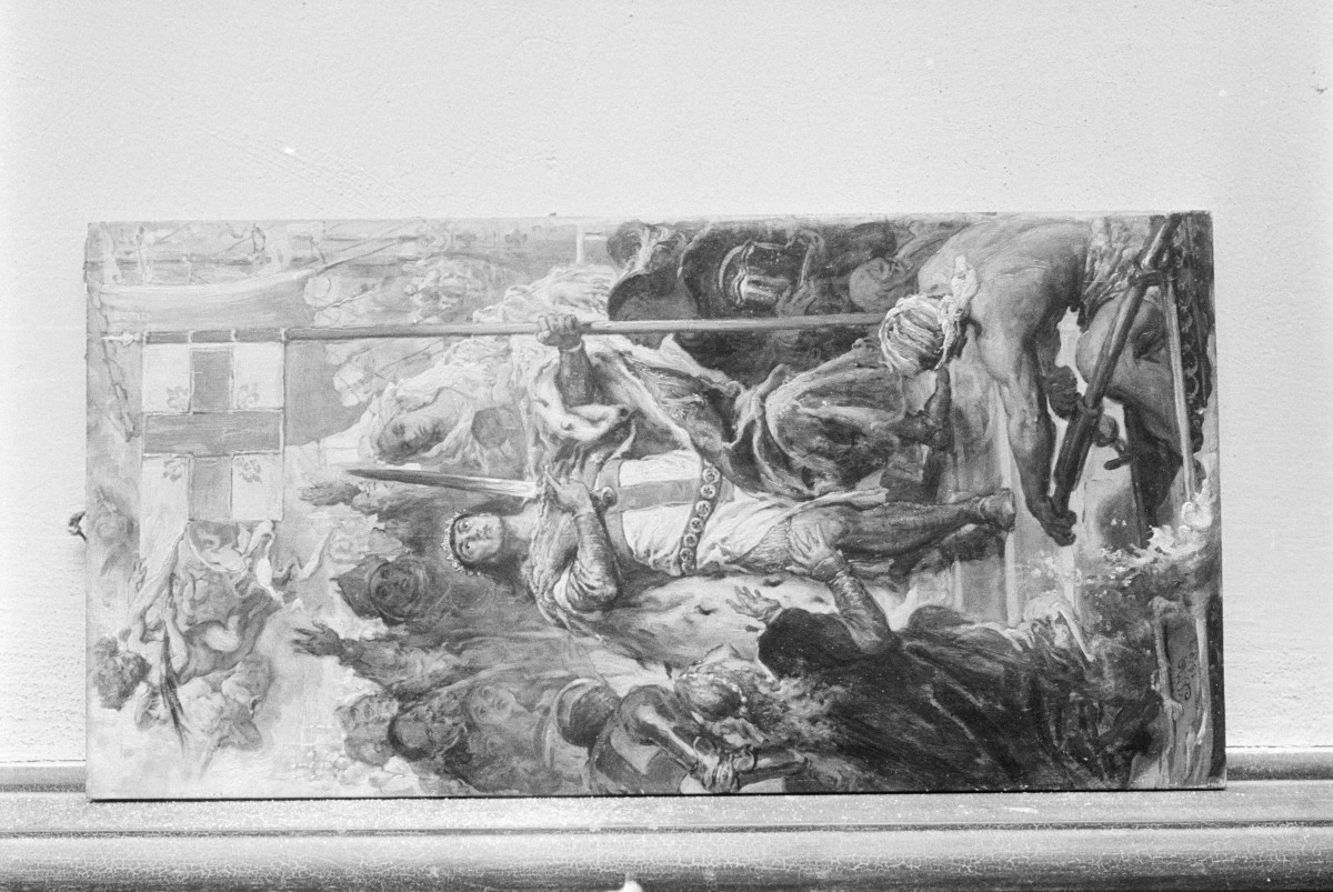 Jan Matejko - święty Ludwik, olej na desce, Muzeum Pomorskie w Toruniu (ob. Muzeum Okręgowe w toruniu), skan 1