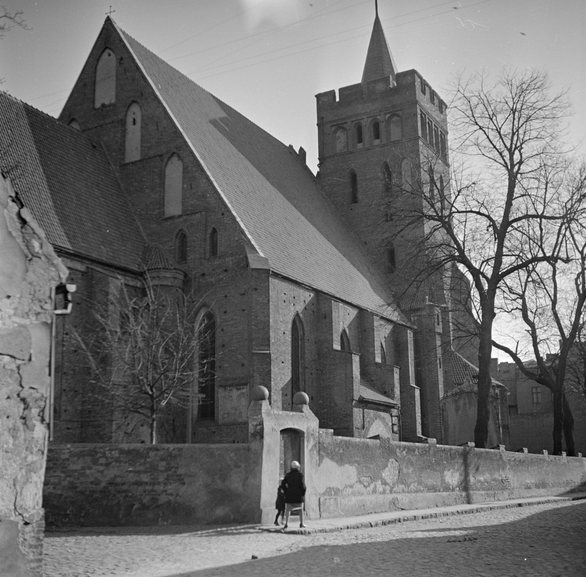 kościół parafialny pw. św. Katarzyny, XIII-XIV w. - elewacja połduniowa (boczna) widok zewnętrzny, skan 1