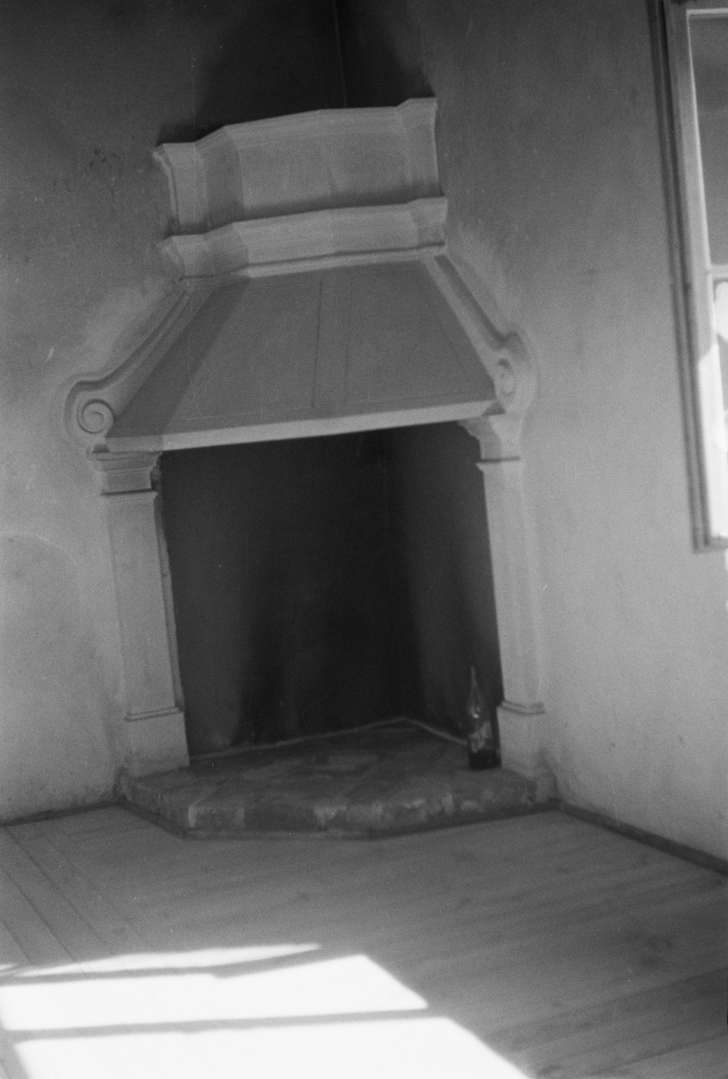 pałac Bielińskich - fragment wnętrza, kominek, skan 1
