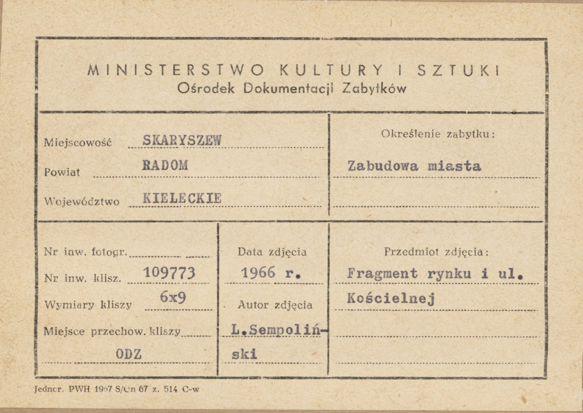 Miasto - fragment rynku - metryczka, skan 1