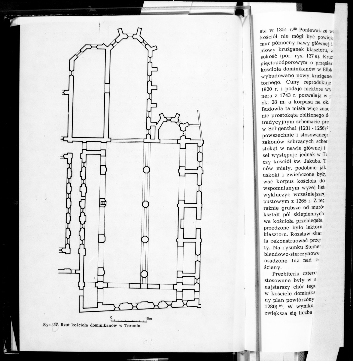żródło: T. Mroczko, Architektura gotycka na ziemi chełmińskiej, PWN 1980 - kościół dominikanów - rzut ppziomy, skan 1