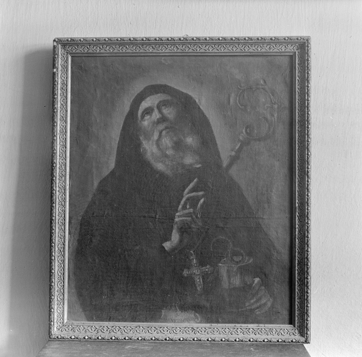 klasztor ss. Mniszek Benedyktynek - zbiory - obraz św. Benedykta z XIX wieku, skan 1