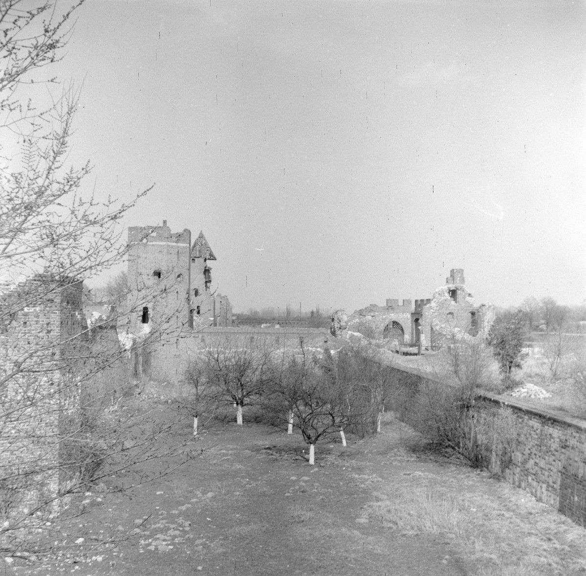 zamek krzyżacki - fragment zespołu zamkowego - ruina, skan 1