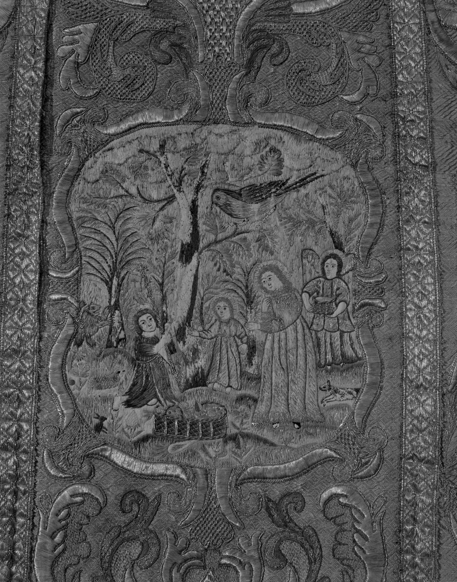 klasztor Benedyktynek - zbiory - ornat barokowy - fragment, skan 1