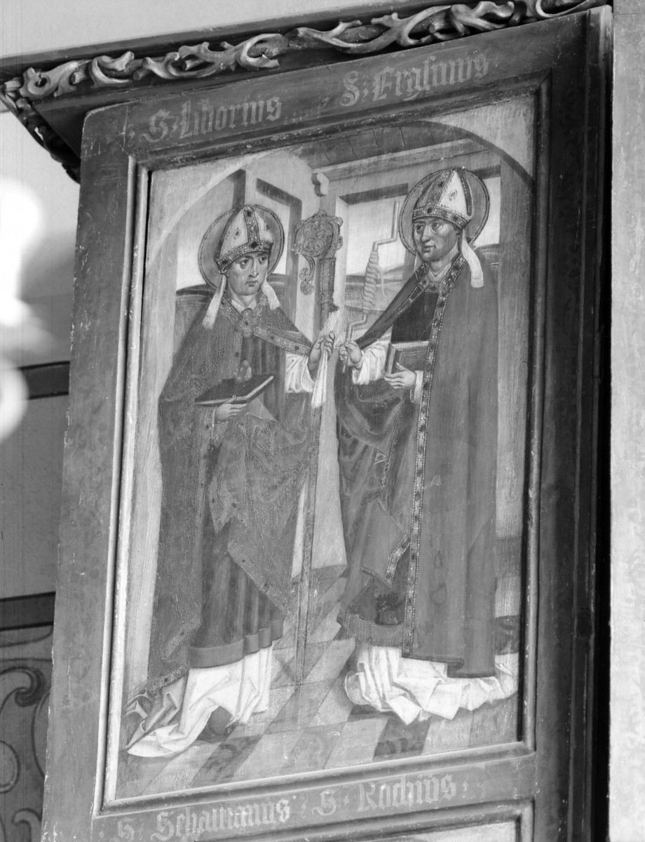 katedra św. Stanisława i św. Wacława - wnętrze, ołtarz (poliptyk), scena "Święci" , skan 1