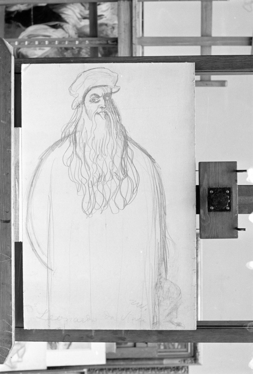 Muzeum Narodowe w Warszawie, Waliszewski Zygmunt "Leonardo" rysunek 550x360 mm, skan 1