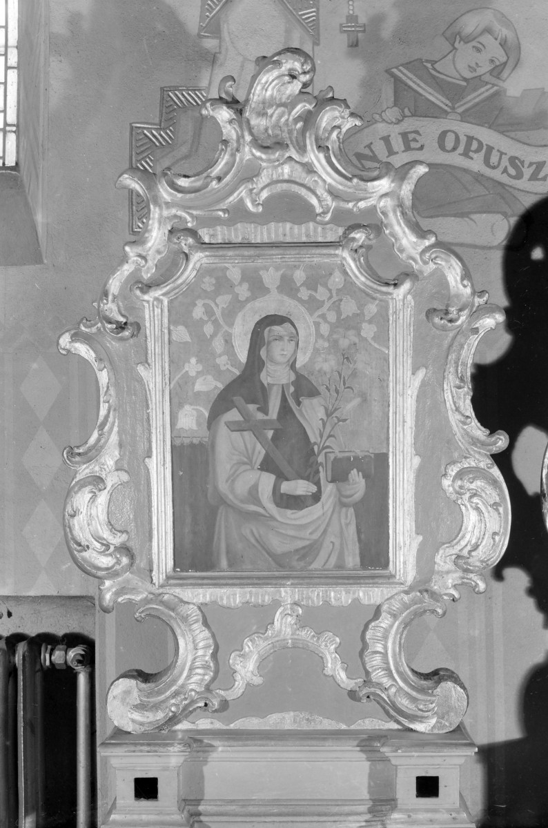 kościół oo. Karmelitów pw. św.św. Katarzyny i Barbary - wnętrze: feretron - Św. Teresa, skan 1