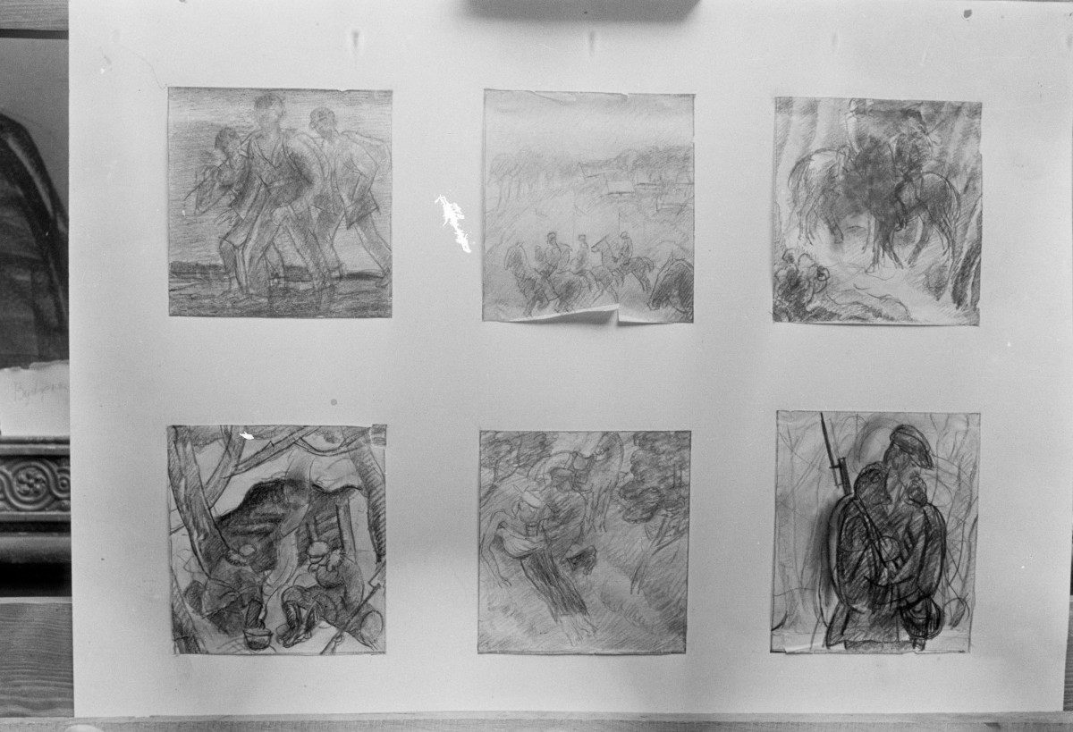 Bohdan Kelles-Krauze - szkice do partyzantki; Muzeum Lubelskie w Lublinie (ob. Muzeum Narodowe w Lublinie), skan 1