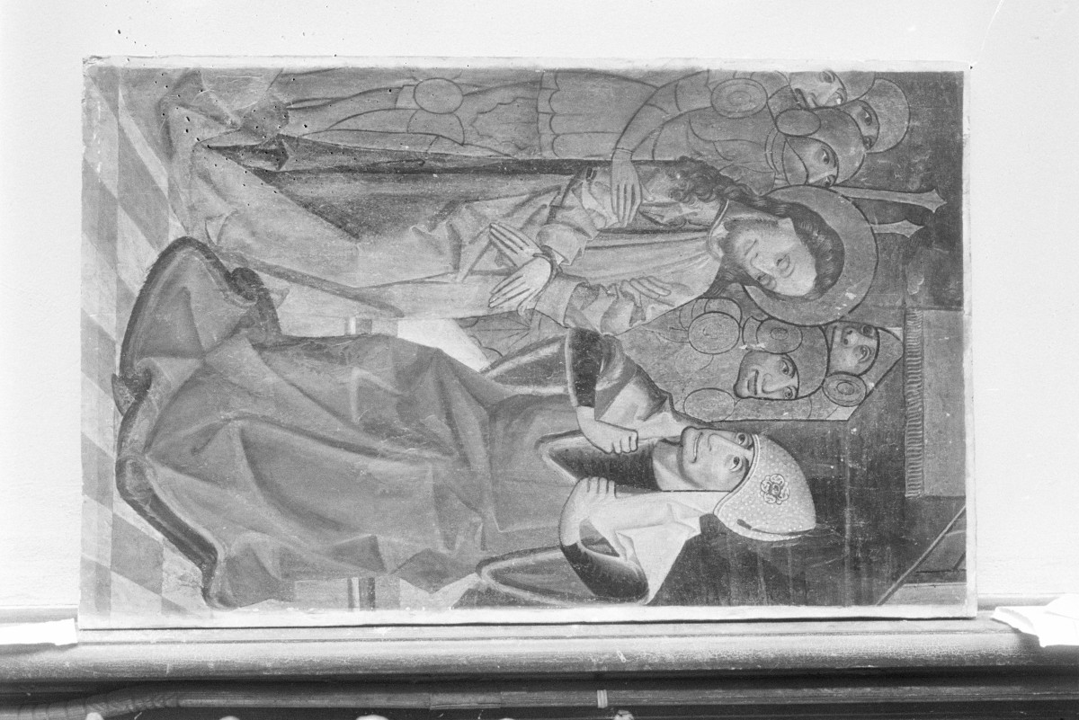 malarz nieznany - kwatera tryptyku z Szańca - rewers - Chrystus przed kapłanami, tempera na drewnie, Muzeum Sztuki w Łodzi, skan 1