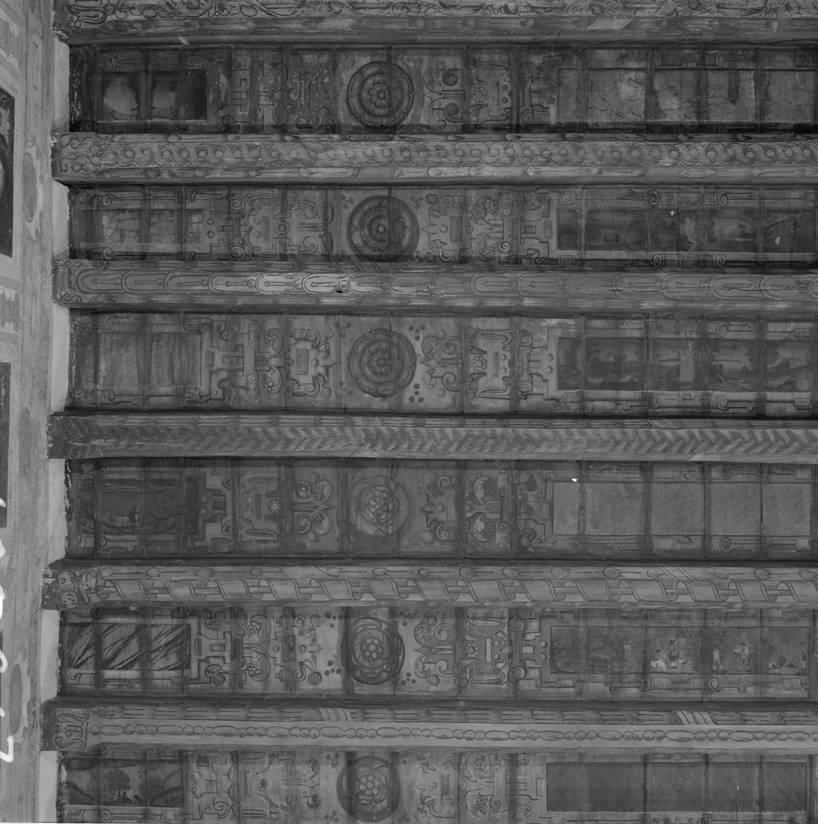 pałac Biskupów Krakowskich - Izba Stołowa Górna /sala portretowa/ /I p./ - fragment stropu, skan 1