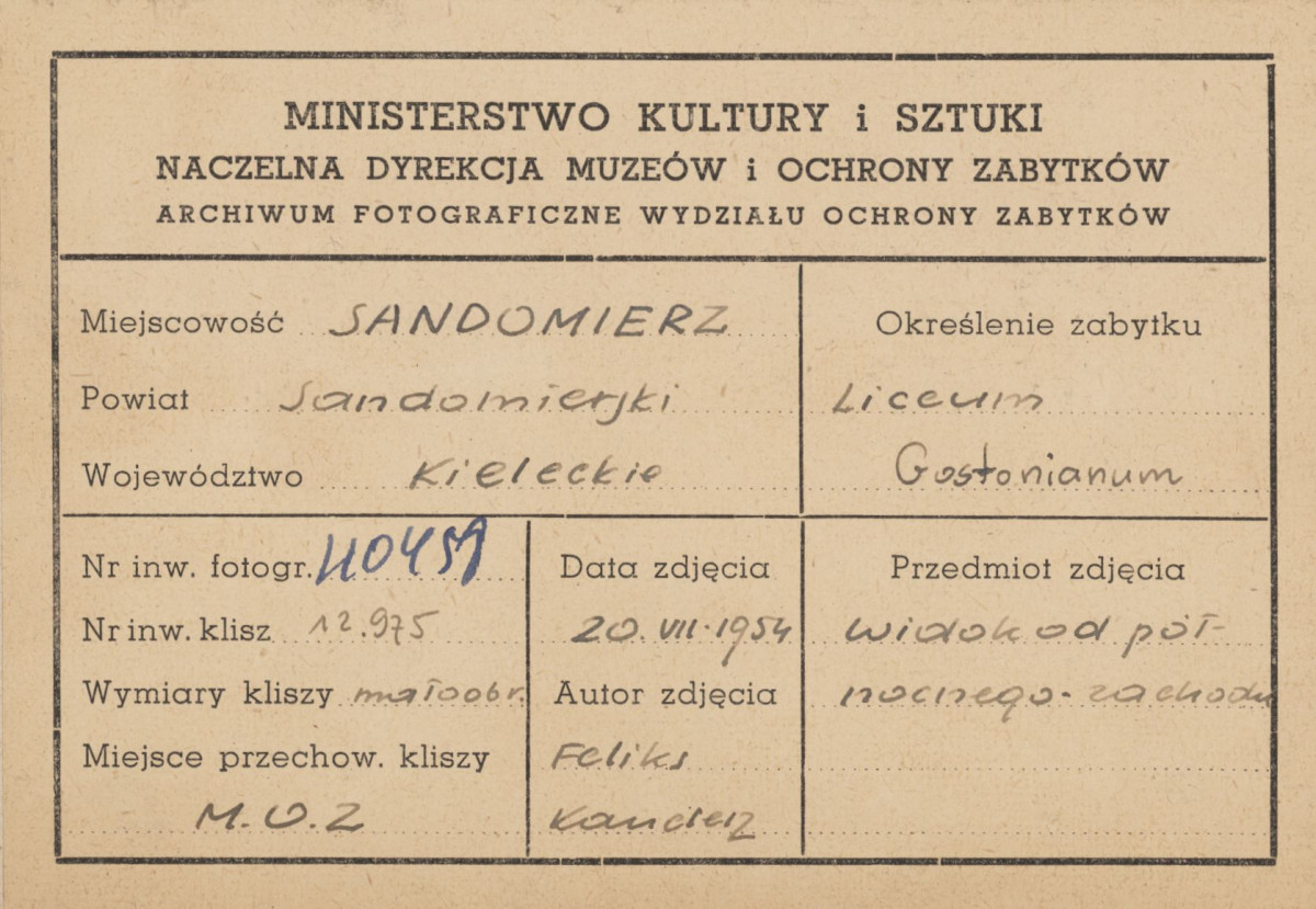 Kolegium jezuickie - Collegium Gostomianum , widok ogólny od strony płn. -  zach. - metryczka , skan 1