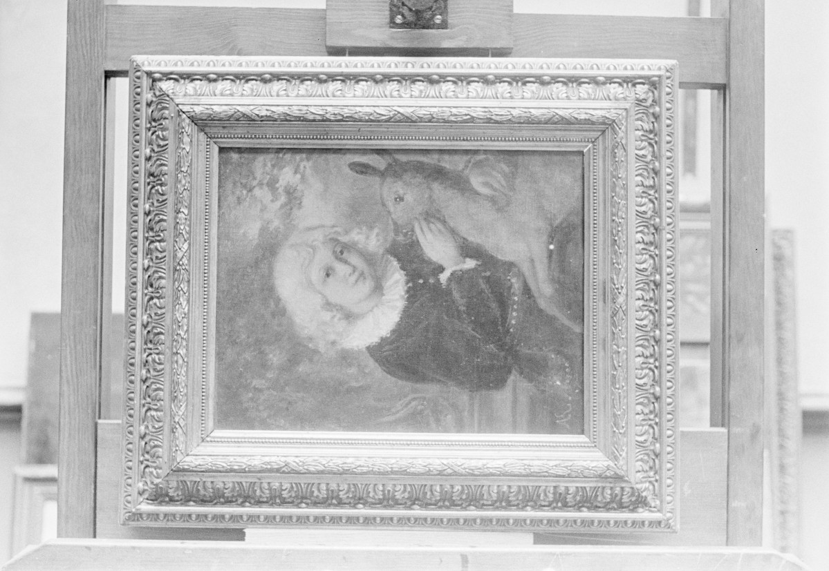 Aleksander Kotsis - chłopiec z sarenką, olej na płótnie, Muzeum Narodowe w Warszawie, skan 1