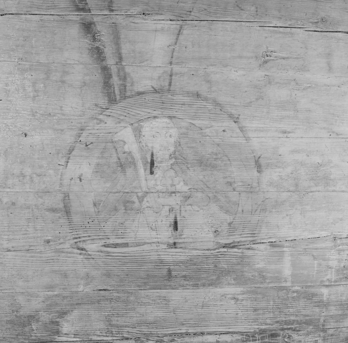 kościół pw. Podwyższenia Krzyża Świętego - wnętrze - nawa główna - fragment polichromii, skan 1