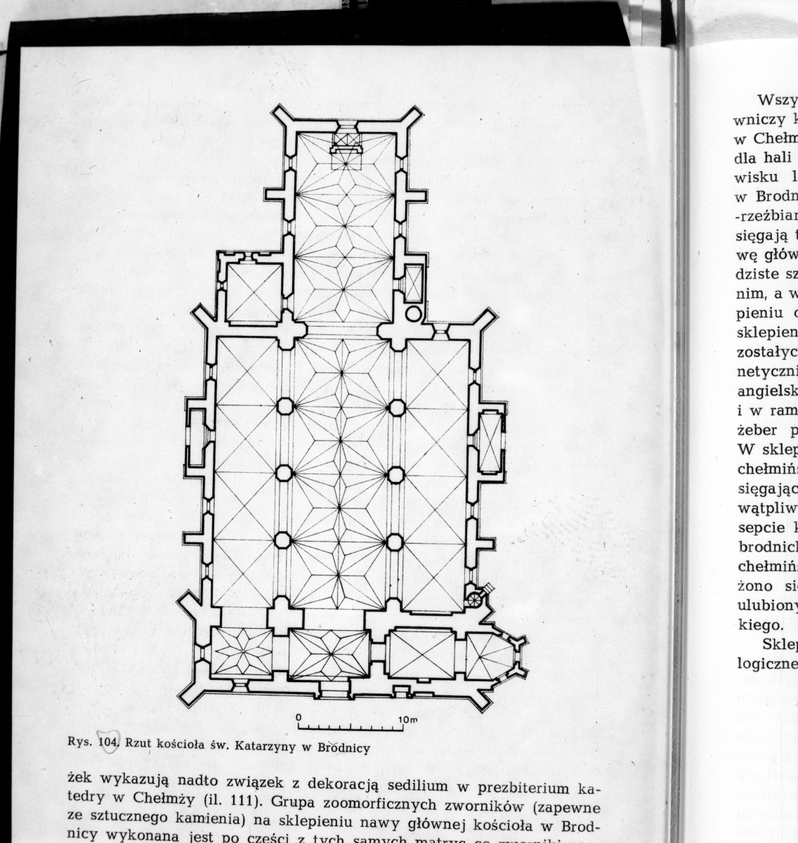 żródło: T. Mroczko, Architektura gotycka na ziemi chełmińskiej, PWN 1980 - kościół parafialny pw. św. Katarzyny - rzut, skan 1