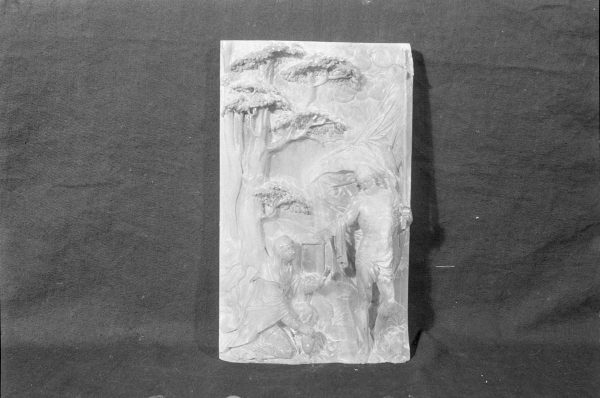 autor nieznany - Crhystus i Samarytanka, płaskorzeźba - alabaster, Muzeum Pomorskie w Gdańsku (ob. Muzeum Narodowe w Gdańsku), skan 1