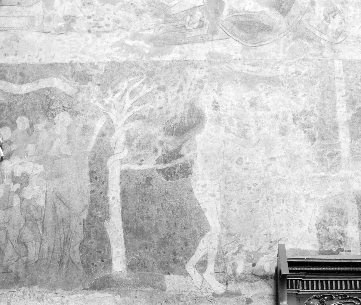 kościół pocysterski, ob. parafialny pw. św. Floriana - wnętrze: polichromia w prezbiterium, skan 1