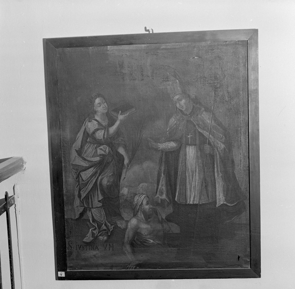klasztor ss. Mniszek Benedyktynek - zbiory - obraz św. Justyna i św. Stanisław z XVIII wieku, skan 1