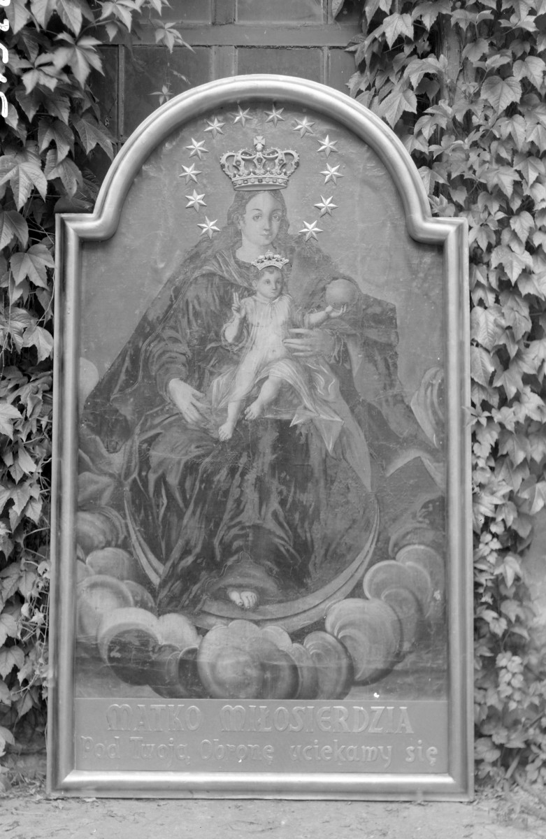 klasztor Cystersów, kościół Św. Floriana - wnętrze, ściana wschodnia, ołtarz Matki Boskiej z Dzieciątkiem, skan 1
