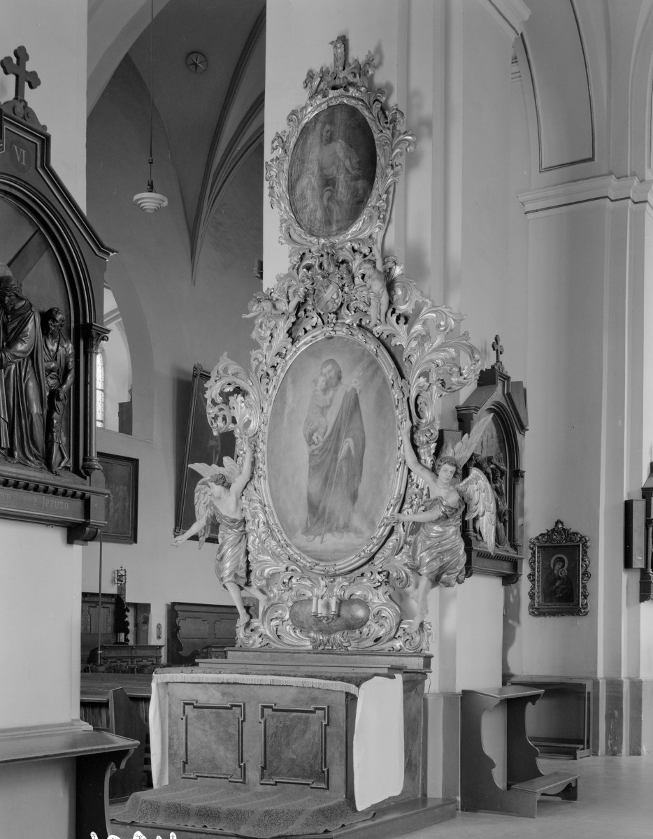 kościół pw. Wniebowzięcia Najświętszej Maryi Panny i św. Mikołaja - wnętrze - nawa główna - ołtarz boczny św. Józefa, skan 1