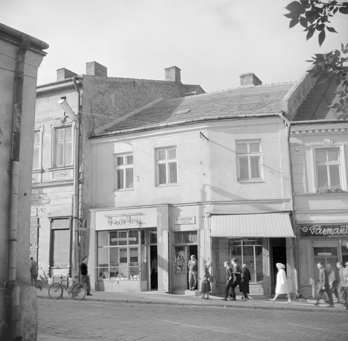 kamienica - elewacja frontowa, sklepy, skan 1
